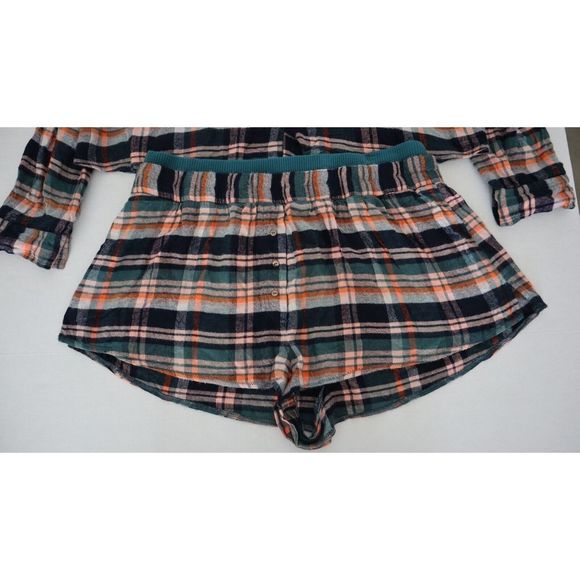 Free People OB1425432 Women Sz XL Pine Combo Wrapped In Flannel Pajama's Set $98 - Picture 3 of 8